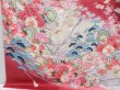 Photo6: 4008T08z1180  Japanese Kimono Silk FURISODE Hand drum Dull red (6)