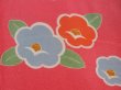 Photo6: 4008T09z1120  Japanese Kimono Silk KOMON Camellia Coral pink (6)