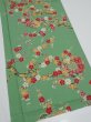 Photo2: 2W01z80 Vintage Japanese Kimono Silk  FABRIC Plum tree Light green 47.2x14.6 (2)