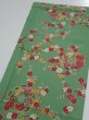 Photo3: 2W01z80 Vintage Japanese Kimono Silk  FABRIC Plum tree Light green 47.2x14.6 (3)