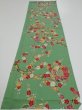 Photo5: 2W01z80 Vintage Japanese Kimono Silk  FABRIC Plum tree Light green 47.2x14.6 (5)