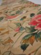 Photo5: 2W10z30  Japanese Kimono Crepe Silk  FABRIC Bird, Flowers   38.6x7.3 (5)