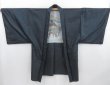 Photo4: 4011T02z490 Vintage Japanese Kimono Silk Men's OSHIMA HAORI Edo era (4)