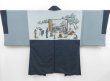 Photo1: 4011T04z610 Vintage Japanese Kimono Silk Men's HAORI Edo era Dark navy (1)