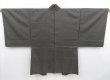 Photo3: 4011T07z500 Vintage Japanese Kimono Silk Men's HAORI Kotobuki Brown-Gray (3)