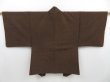 Photo4: 4011T08z590 Vintage Japanese Kimono Silk Men's HAORI Jigami Dark brown (4)