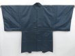 Photo4: 4011T09z460 Vintage Japanese Kimono Silk Men's HAORI Hut Blue-Gray (4)