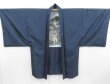 Photo5: 4011T10z470 Vintage Japanese Kimono Silk Men's OSHIMA HAORI Mt.Fuji (5)