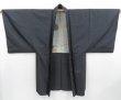 Photo6: 4011T13z450 Vintage Japanese Kimono Silk Men's OSHIMA HAORI  Dark gray (6)