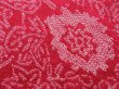 Photo4: 4015T07z500 Vintage Japanese Kimono Silk SHIBORI HAORI Flowers Red-Pink (4)