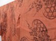 Photo2: 4015T11z420 Vintage Japanese Kimono Silk KINU-OJIYA Flowers Orange-Brown (2)