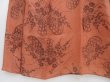 Photo4: 4015T11z420 Vintage Japanese Kimono Silk KINU-OJIYA Flowers Orange-Brown (4)