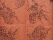 Photo5: 4015T11z420 Vintage Japanese Kimono Silk KINU-OJIYA Flowers Orange-Brown (5)