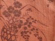 Photo6: 4015T11z420 Vintage Japanese Kimono Silk KINU-OJIYA Flowers Orange-Brown (6)