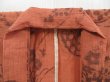 Photo8: 4015T11z420 Vintage Japanese Kimono Silk KINU-OJIYA Flowers Orange-Brown (8)