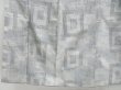 Photo4: 4016T03z760 Vintage Japanese Kimono Silk TSUMUGI  Light gray (4)