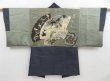 Photo1: 4019T06z440 Vintage Japanese Kimono Silk Men's OSHIMA HAORI Eto (1)