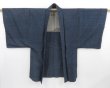 Photo3: 4019T07z740 Vintage Japanese Kimono Silk Men's HAORI Pottery Dark blue (3)