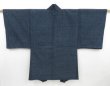 Photo4: 4019T07z740 Vintage Japanese Kimono Silk Men's HAORI Pottery Dark blue (4)