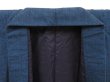 Photo4: 4019T11z990 Vintage Japanese Kimono Silk Men's  Plain Navy (4)