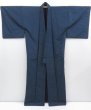 Photo5: 4019T11z990 Vintage Japanese Kimono Silk Men's  Plain Navy (5)