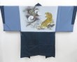 Photo1: 4019T13z700 Vintage Japanese Kimono Silk Men's HAORI Tiger Navy (1)