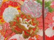 Photo4: 4023T01z460 Vintage Japanese Kimono Synthetic Girl's  Peony Tomato red (4)