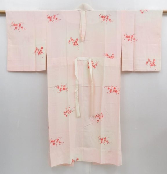 Photo1: 4023T04z480  Japanese Kimono Silk JUBAN Plum blossom Pink (1)