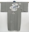 Photo1: 4023T10z420 Vintage Japanese Kimono Silk Men's JUBAN Dragon Moss grey (1)