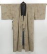 Photo8: 4023T12z500 Vintage Japanese Kimono Silk Men's JUBAN Chojugiga Brown-Gray (8)