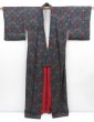 Photo8: 4025T01z620 Vintage Japanese Kimono Silk KOMON  Dark gray (8)