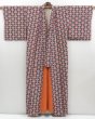 Photo8: 4025T12z840 Vintage Japanese Kimono Silk KOMON Flowers Coral pink (8)