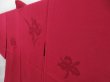 Photo2: 4026T11z320 Vintage Japanese Kimono Silk See through HAORI Flower Dark red (2)