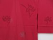 Photo3: 4026T11z320 Vintage Japanese Kimono Silk See through HAORI Flower Dark red (3)