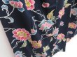 Photo3: 4026T03z990 Vintage Japanese Kimono Silk KOMON Flower Dark navy (3)