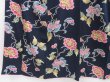 Photo4: 4026T03z990 Vintage Japanese Kimono Silk KOMON Flower Dark navy (4)