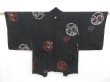 Photo1: 4107T05z620 Vintage Japanese Kimono Silk HAORI  Black (1)