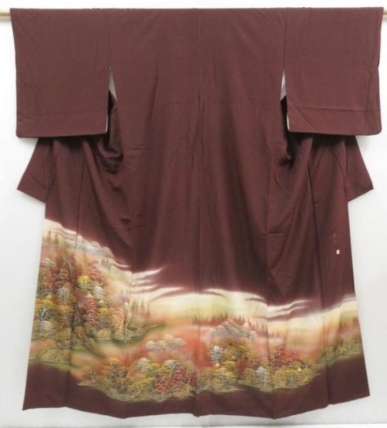 Photo1: 4107T09z1080  Japanese Kimono Silk ARTIST WORK IROTOMESODE Waterside (1)