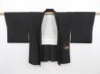 Photo5: 4108T07z610 Vintage Japanese Kimono Silk HAORI Letter box Black (5)