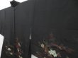 Photo2: 4108T10z540 Vintage Japanese Kimono Silk HAORI Flowers Black (2)