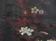 Photo4: 4108T10z540 Vintage Japanese Kimono Silk HAORI Flowers Black (4)