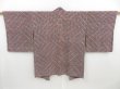 Photo2: 4108T11z610 Vintage Japanese Kimono Silk HAORI  Purple-Gray (2)