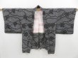 Photo5: 4110T03z620 Vintage Japanese Kimono Silk SHIBORI HAORI Maple Black (5)