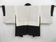 Photo8: 4110T09z590 Vintage Japanese Kimono Silk HAORI Royal cart Black (8)