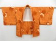 Photo5: 4113T03z530 Vintage Japanese Kimono Silk HAORI Flower Dark orange (5)