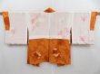 Photo6: 4113T03z530 Vintage Japanese Kimono Silk HAORI Flower Dark orange (6)