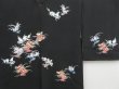 Photo3: 4113T10z580 Vintage Japanese Kimono Silk HAORI Flowers Black (3)