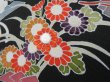 Photo4: 4113T10z580 Vintage Japanese Kimono Silk HAORI Flowers Black (4)