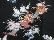 Photo5: 4113T10z580 Vintage Japanese Kimono Silk HAORI Flowers Black (5)