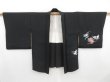 Photo8: 4113T10z580 Vintage Japanese Kimono Silk HAORI Flowers Black (8)